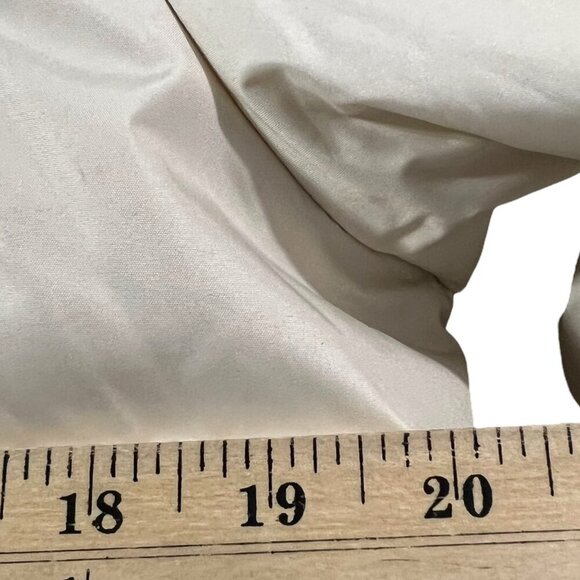 DKNY Neutral Long Urban Down Hooded‎ Scandinavian Winter Cottage Puffer Coat L - Picture 6 of 9